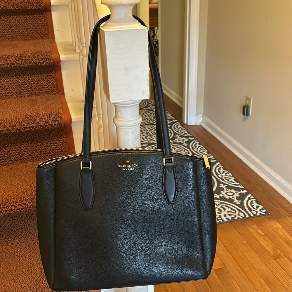 Black Kate Spade Triple Compartment Tote